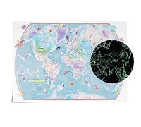 OUTER SPACE POSTER - Glow in The Dark - Children's World Wall Map Poster - 33.11 (w) x 23.39 (h) inches