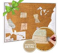 Maps International Scratch Off Map of the United States - USA Wall Map - Scratch Off - Detailed cartography - US States - National Parks