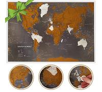 Maps International Scratch the World® Travel Map - Black Scratch Off World Map Poster - 84 x 59
