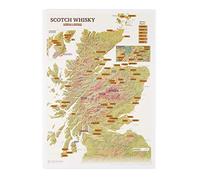 Maps International Whisky Distilleries Collect and Scratch Print - Poster for Scotch lovers - 11.69 (w) x 16.53 (h) inches