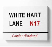 Maps White Hart Lane Signs Canvas Print Wall Art - Canvas Art Medium 20 x 32 Inches