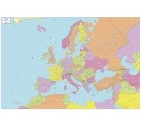 MapSherpa: Europe Political Wall Map - Extra Large - 152 x 102 cm Poster - Rolled Canvas