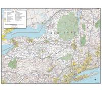 MapSherpa: New York State Wall Map - Compact - 53 x 41 cm Poster - Front Lamination