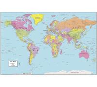 MapSherpa: World Wall Map - 91 x 61 cm - Front Lamination