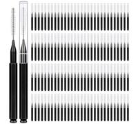 MAPVOLUT 120 Pieces Interdental Brushes, Braces Brush Cleaner Orthodontic Flossers Toothpicks Floss Picks for Braces Kit for Teeth Cleaning Tools Spiral Dental Brush Head for Efficient Oral Care Black