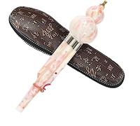 MAQBE Bamboo Hulusi Chinese Handmade Hulusi Black Gourd Cucurbit Flute Ethnic Musical Instrument Key Of C/B flach With Case For Beginner Music Lovers(butterfly,B flach)
