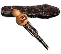 MAQBE Bamboo Hulusi Handmade Hulusi Black Bamboo Gourd Cucurbit Flute Ethnic Musical Instrument Key Of C/Bb With Case For Beginner Music Lovers(Size:C)