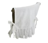 MAQDDO 1/5PCSE Legant White Cotton Chair Back Cover Household Wedding Decoration Embroidered Flounced Hollow Out Lace Romance Covers for Home(45x50cm5PCS)