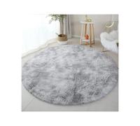 MAQDDO 100/120/140/160cm Round Rug Fluffy Soft Area Rugs for Kids Girls Room Princess Castle Plush Shag Carpet Cute Circle Bedroom Decor For Bedroom(Light grey,160cm diameter)