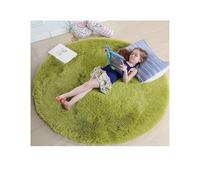 MAQDDO 100/120/140/160cm Round Rug Fluffy Soft Area Rugs for Kids Girls Room Princess Castle Plush Shag Carpet Cute Circle Bedroom Decor For Bedroom(Green,120cm diameter)