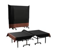 MAQDDO 165x70x185cm Ping Pong Table Cover 600D Oxford Fabric Heavy Duty Waterproof Dust-proof Protection For Indoor/Outdoor Fit Flat Tables(Black and Brown)