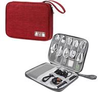 MAQDDO 1PC Portable Digital Storage Bag Gadget Waterproof Cable Organizer Pouch Electronics Devices Accessories Pack Supplies for Men & Women(Red C)