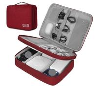 MAQDDO 1PC Portable Digital Storage Bag Gadget Waterproof Cable Organizer Pouch Electronics Devices Accessories Pack Supplies for Men & Women(Red B)