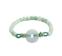 MAQDDO 2 Pcs Jadeite Bracelet Peace Buckle Jade Beads String Exquisite Jewelry Lucky Charms for Men and Women Gifts for Decoration