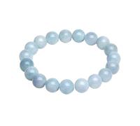MAQDDO 2 Pcs Light Blue Chalcedony Beaded Stretch Bracelets Women Men Craft Bangles For Girls Lovers Lucky Gift 6/8/10/12mm for Decoration(10mm)