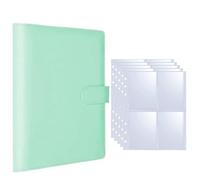 MAQDDO 2Pcs Candy Color A5 PU Leather Binder Photocards Cover Cute Kpop Loose-leaf Collect Book Photo Cards Album Storage Stationery For Family(Color 8)