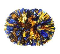MAQDDO 4pcs Cheerleading Pom Poms With Handle Cheer Balls Hand Dance Pompoms Accessories For Party(Blue Gold)