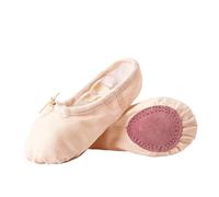 MAQDDO Girls Ballet Shoes Dance Shoes Soft Soled Gymnastic Shoes Drawstring Ballet Specific Slippers For Women For Kids, Dancing(Beige,34)