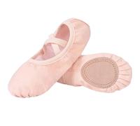 MAQDDO Girls Ballet Shoes Yoga Slippers Dance For Kid Gymnastic Dance Practice Split-Sole No Need To Tie For Kids, Dancing(Pink,30)
