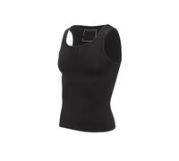 MAQDDO Men Slimming Body Shaper Belly Control Shapewear Man Shapers Modeling Underwear Waist Trainer For Sports(Black Sleeveless,XL)