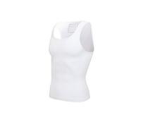 MAQDDO Men Slimming Body Shaper Belly Control Shapewear Man Shapers Modeling Underwear Waist Trainer For Sports(White Sleeveless,M)