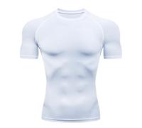 MAQDDO Men's Slimming Shaper Posture Vest Men's Compression T-Shirt Body Building Fat Burn Chest Tummy Shirt Slim Dry Quick Under Shirt For Sports(White,S)