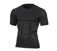 MAQDDO Men's Slimming Shaper Posture Vest Men's Compression T-Shirt Body Building Fat Burn Chest Tummy Shirt Slim Dry Quick Under Shirt For Sports(Black,XL)