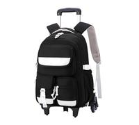 MAQDDO School Backpacks with Trolley Cart Student Backpack with Wheels for Girls Large Capacity Detachable Rolling Backpack for School(Black)