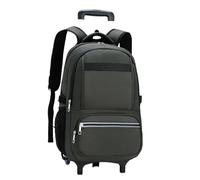 MAQDDO Schoolbag with Wheels Wheeled Bookbag for Primary Middle School Boys Rolling School-Backpack Rolling Luggage for School(Green 2 Wheels)