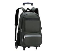 MAQDDO Schoolbag with Wheels Wheeled Bookbag for Primary Middle School Boys Rolling School-Backpack Rolling Luggage for School(Green 6 Wheels)