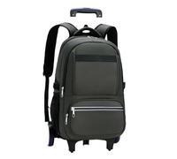 MAQDDO Schoolbag with Wheels Wheeled Bookbag for Primary Middle School Boys Rolling School-Backpack Rolling Luggage for School(Green 2 Large Wheels)