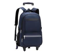 MAQDDO Schoolbag with Wheels Wheeled Bookbag for Primary Middle School Boys Rolling School-Backpack Rolling Luggage for School(Blue 2 Large Wheels)