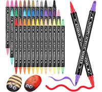 Maqhpu Acrylic Paint Pens, 36 Colours Paint Markers Dual tip Acrylic Markers for Rock Painting Stone Glass Ceramic Wood Metal, Gifts for 4-12 Year Old Girls