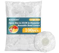 MAQIHAN 100 Food Covers Plastic Stretch - Large Reusable Fresh Keeping Bags/100pcs Plate Cover Food Fresher for Longer Bags Bowl Covers Plastic Wrap Storage Bag for Sourdough Bread Proofing Making