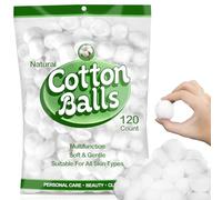 MAQIHAN 120 Count Cotton Balls Bulk - Medium Size Pure White Cotton Ball for Face Makeup Nail Polish Remover Pet Care DIY Craft Real Soft and Absorbent for Skincare and Ears Cleaning(Large Size)