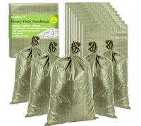 MAQIHAN Empty Sand Bags - 7PCS Green Woven Polypropylene Heavy Duty Tear Resistant Sandbags for Hurricane Sand Bags for Flooding Construction Project Storing Dry Materials