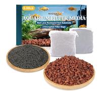 MAQIHAN Lava Rocks for Aquarium - 0.88 Lb Aquarium Rocks Red Volcanic Rock Stones Black Aquatic Soil for Fish Tank Decor Aquascaping Rock Substrate Decorative Landscaping (with 2 Filter Bags)