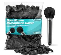 MAQIHAN Mic Cover - 100 PCS Microphone Windscreen Covers for KTV Home Entertainment,Black