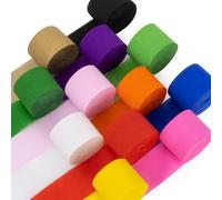 MAQIHAN Party Crepe Paper Streamers - 12 Rolls 300 Meters Crepe Paper Halloween Thanksgiving Christmas Valentine's Easter St. Patrick's Mother's Day New Year’s Day Parade Baby Shower Party Decorations