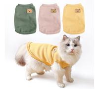 MAQILO Waffle Knit Cat & Dog T Shirt for Small Dogs, Stretchable Puppy Shirt for Sphynx Cats & Small Breeds, Pet Clothes | Breathable Summer/Winter Apparel for Newborn(3PCS 2XLarge)