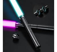 MAQRLT Lightsaber, Light Sabers with RGB 7 Colors, USB Rechargeable Lightsabers with FX Sound and Motion Sensors, Light Saber Sword Toy for Kids, Halloween Xmas Gif (2 Pack Lightsabers)