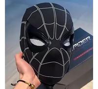 MAQRLT Spider Hero Mask with Moving Eyes, Realistic Spider Super Hero Full Mask Moving Lenses Cosplay, Realistic Mask Costume for Cosplay (black)