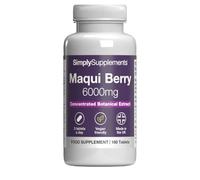 Maqui Berry Supplement 6000mg | with Vitamin C | Supports Immune Function & Reduces Fatigue | Vegan & Vegetarian Friendly | 180 Tablets = 2-Month Supply | GMP Certified and UK Made