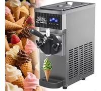 Máquina de helado Soft Serve con limpieza automática y panel LCD para restaurantes y tiendas de postres Countertop Soft Serve Ice Cream Maker 4-5 Kg/H Yield(Grey)