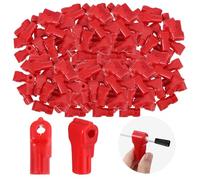 MAQUITA 150 Pcs Peg Hook Locks Stop Locks, 6mm Plastic Stop Locks Pegboard Locks Red for Retail Store (Red)