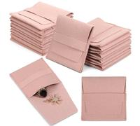MAQUITA 40 Pcs Small Microfiber Jewelry Pouch Gift Bulk with Band, Jewelry Packaging Bag Luxury Small Gift Bags Tiny Microfiber Bag for Bracelet Necklace Packaging (8 x 8 cm)