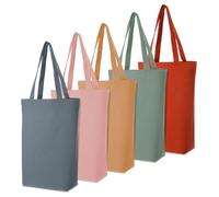 MAQUITA 5 Pcs Canvas Grocery Shopping Tote Bags Bulk with Zipper and Handle Women Mom Nurse Wedding Mental Health Gifts