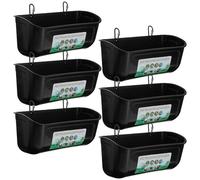 MAQUITA 6 PCS Hanging Chicken Feeder Trough for Goat Sheep Deer Poultry Duck Chicken Fence Feeder Livestock Feeding Container Goats Supplies Feeders Waterer Bucket