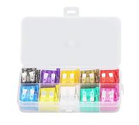 Maqulae 100Pcs Medium Blade Circuit Protector Assortment Kit 10 Types 2A 3A 5A 7.5A 10A 15A 20A 25A 30A 35A with Transparent Casing Color Marking for Car Truck SUV Motorcycle Boat