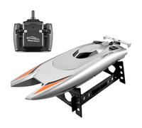 Maqulae 2.4G Remote Control Boat High Speed Racing Fast Moving Rapid Sailing with Dual Motor 7.4V 650mAH Battery Tip Design for Kids Adults Toys Gift (Black)